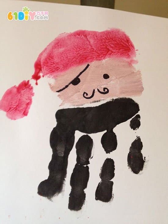 Children's creative hand prints pirates