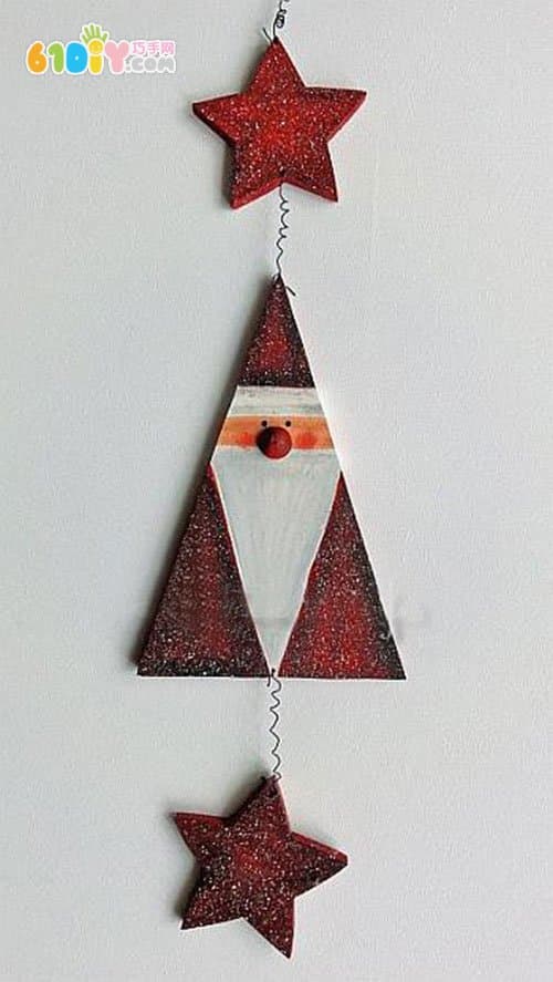 Triangle handmade cute Santa Claus ornaments