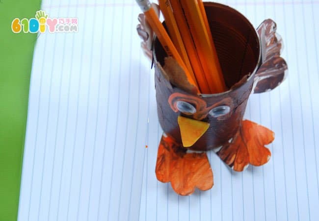 Thanksgiving cans turkey pen holder handmade