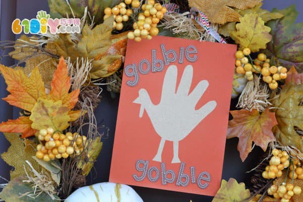 Thanksgiving handprint turkey card making DIY