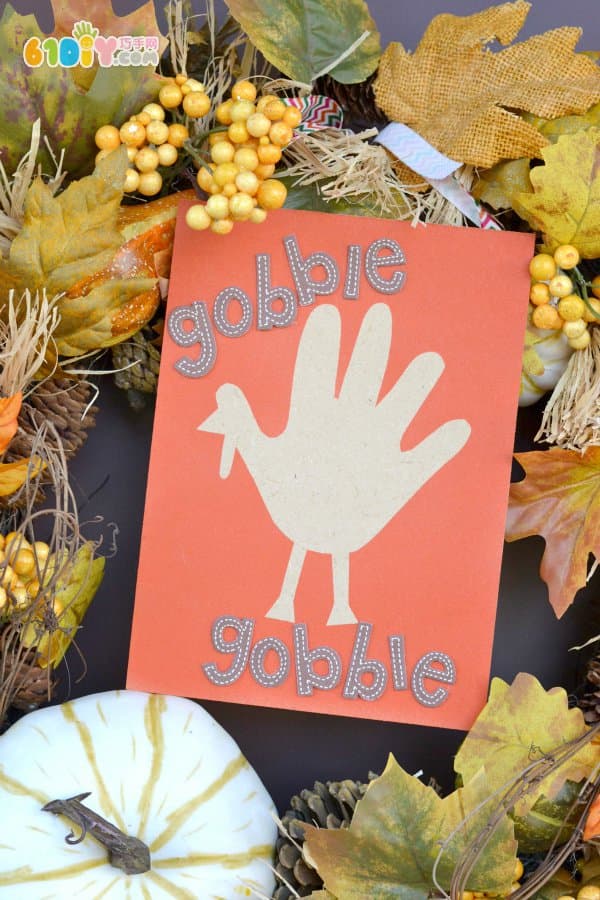 Thanksgiving handprint turkey card making DIY