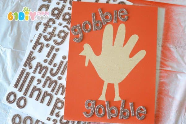 Thanksgiving handprint turkey card making DIY