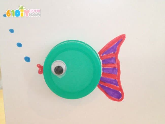 Bottle cap handmade, small fish card