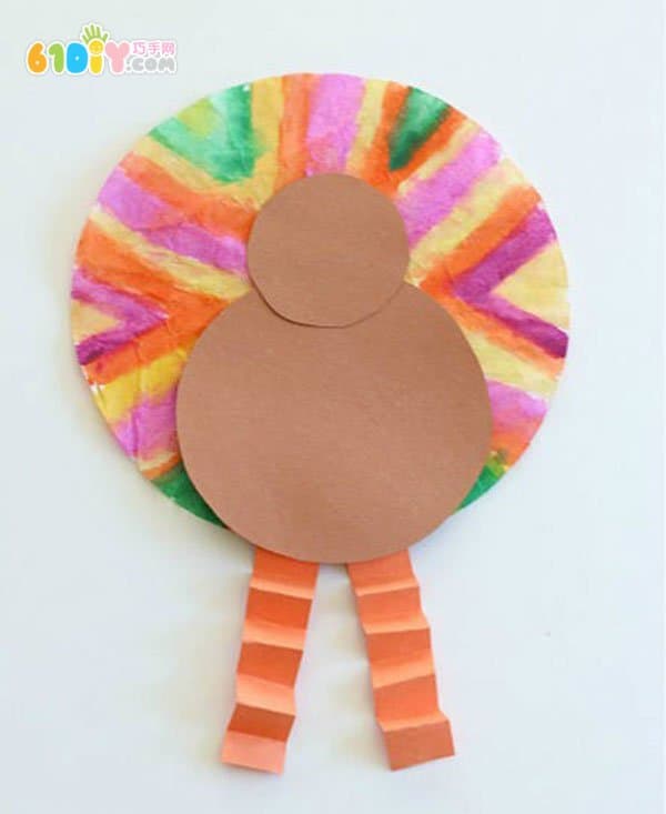 Kindergarten children's method of making turkey