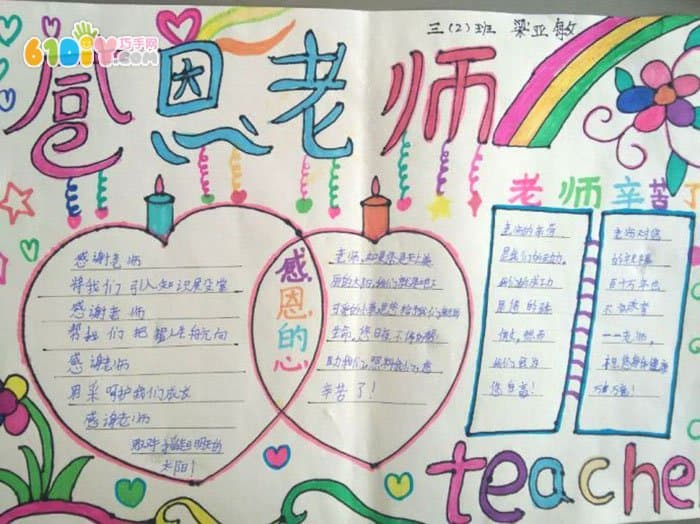 Pupils, grateful teacher, handwritten