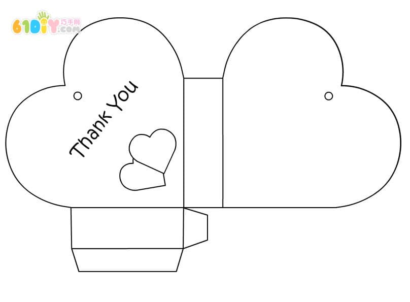 Thanksgiving Cardboard Love Heart Basket Template