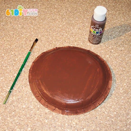 Toddler DIY simple paper tray hand print turkey