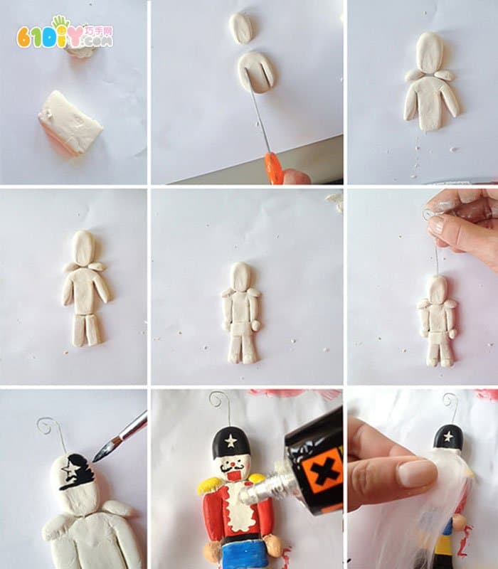 Clay DIY making nutcracker