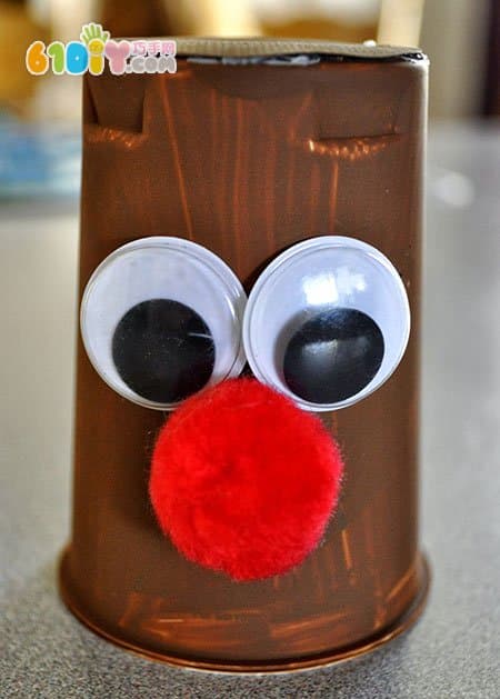 Children's handmade disposable cup DIY Christmas reindeer