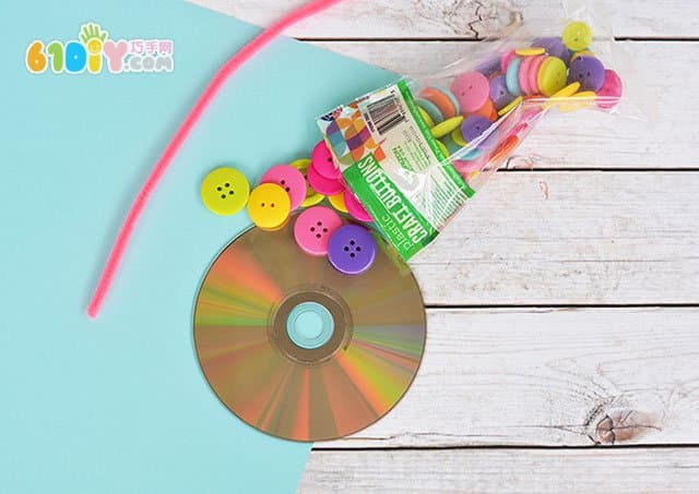 CD button DIY making flower snail