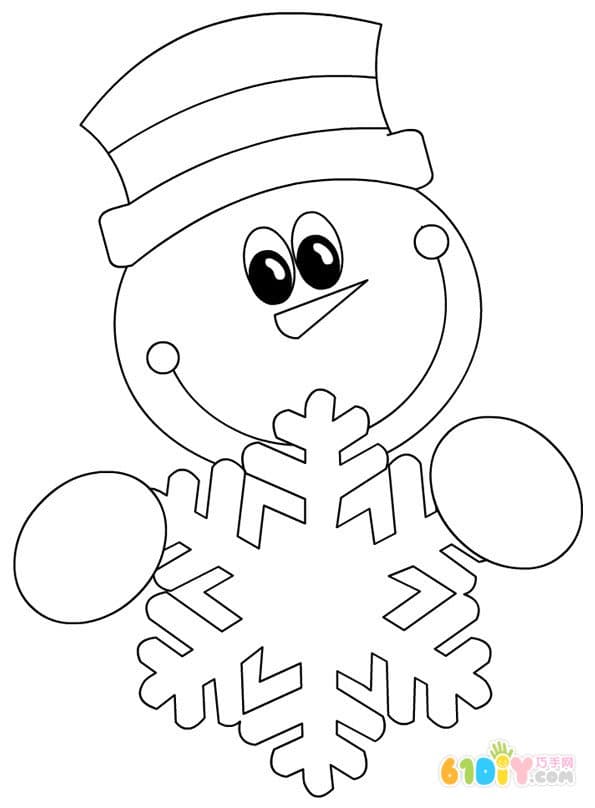 8 simple and cute snowman coloring maps