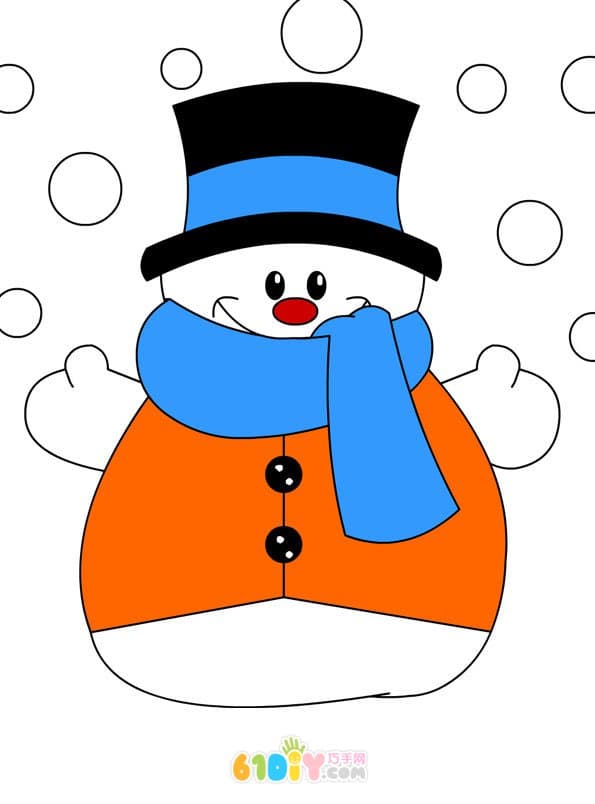 8 simple and cute snowman coloring maps