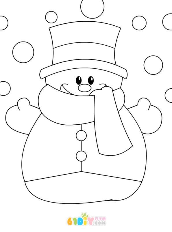 8 simple and cute snowman coloring maps