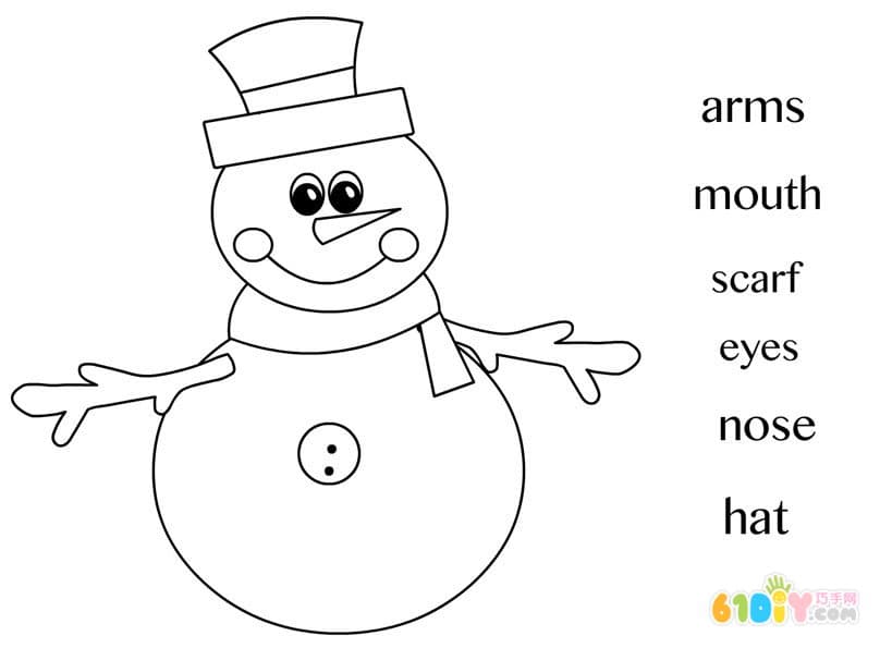 8 simple and cute snowman coloring maps