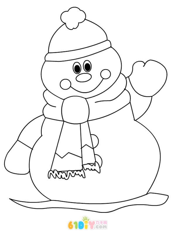 8 simple and cute snowman coloring maps