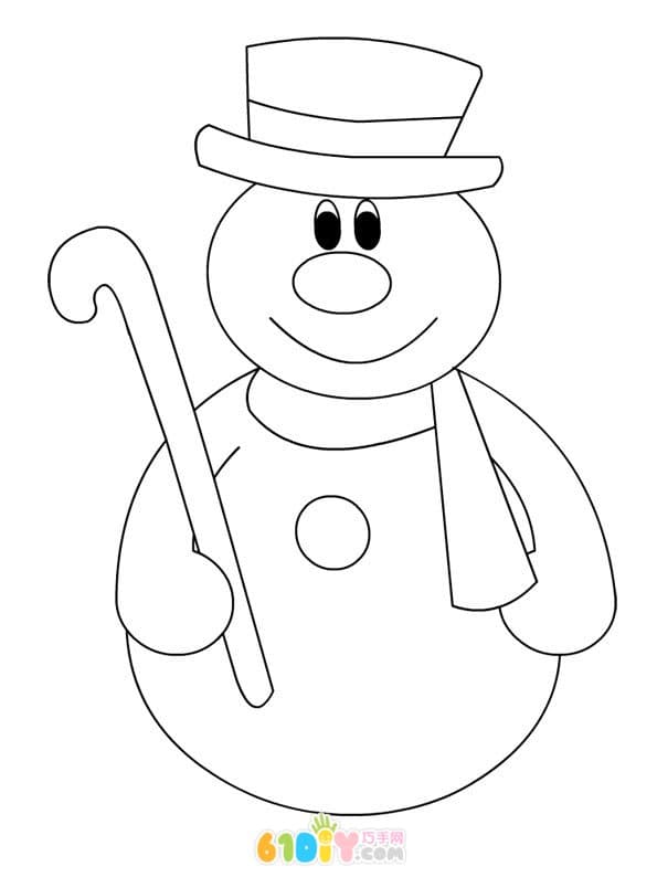 8 simple and cute snowman coloring maps