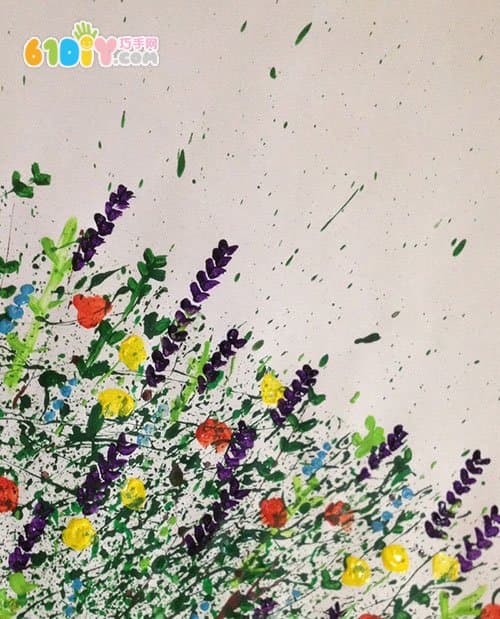 Children's creative painting beautiful flowers