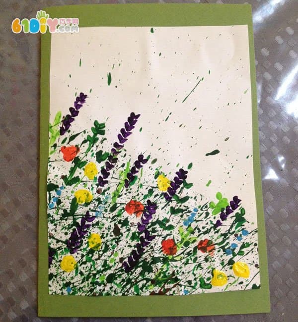 Children's creative painting beautiful flowers