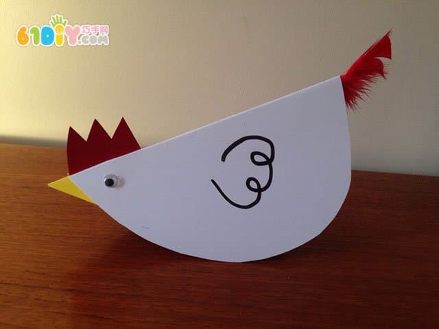 Children's handmade cardboard hen