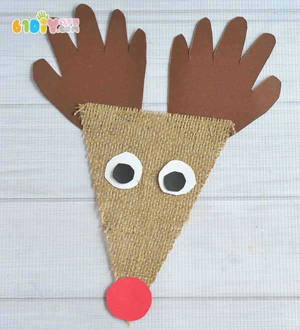 Children's handmade linen reindeer stickers