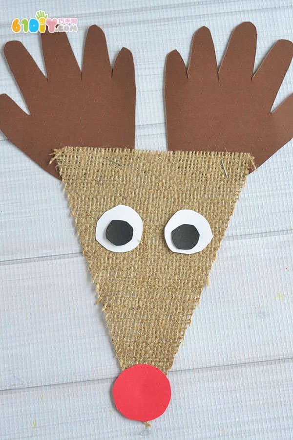 Children's handmade linen reindeer stickers