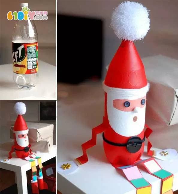 Christmas drink bottle making santa