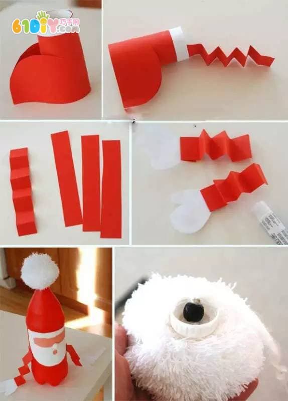 Christmas drink bottle making santa