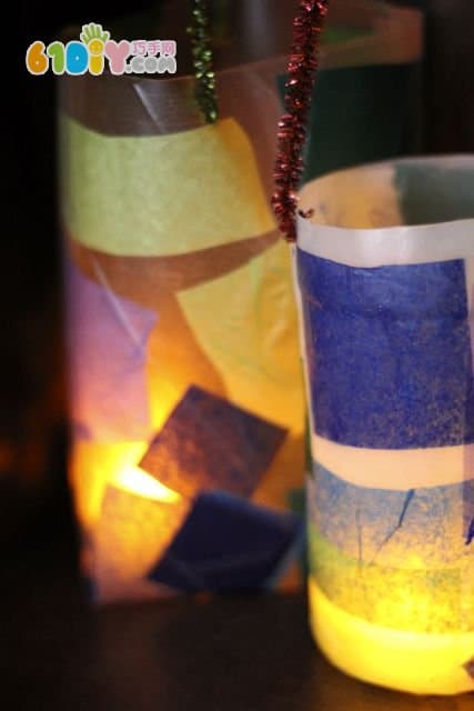 Children making simple new year lanterns