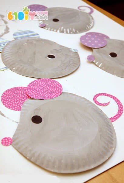 Children's handmade DIY cute paper tray mouse