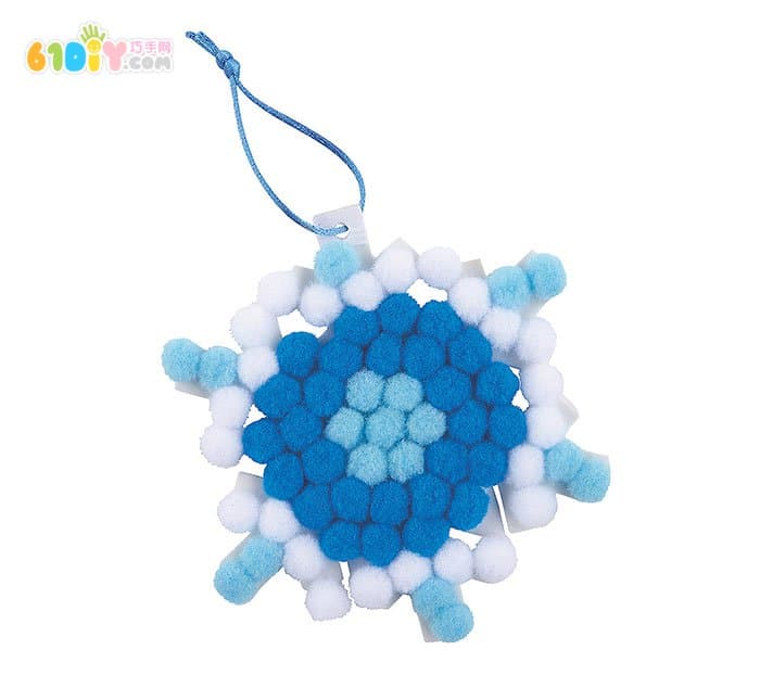 Children's handmade plush ball snowflake ornaments