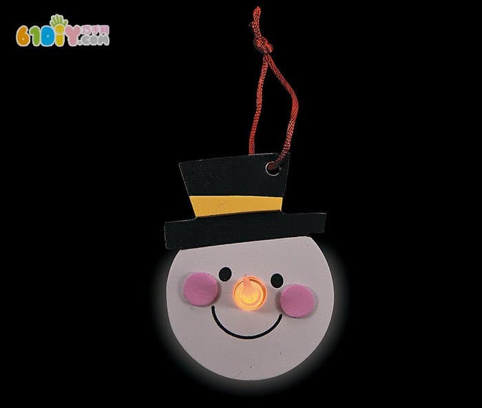 Children's handmade LED lights snowman ornaments