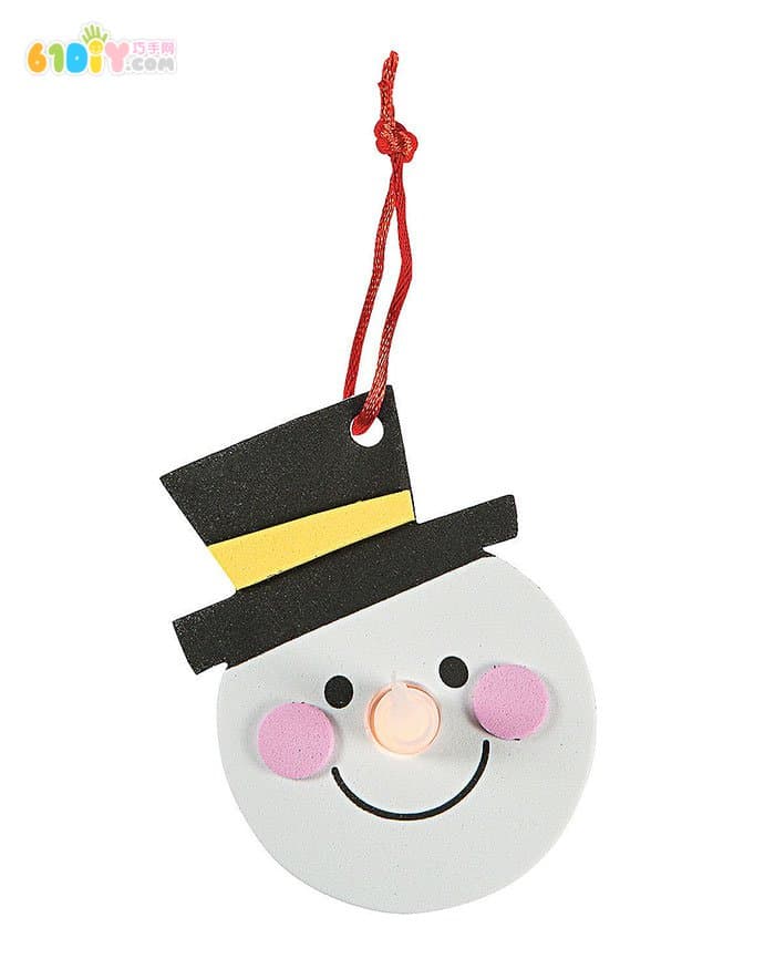 Children's handmade LED lights snowman ornaments