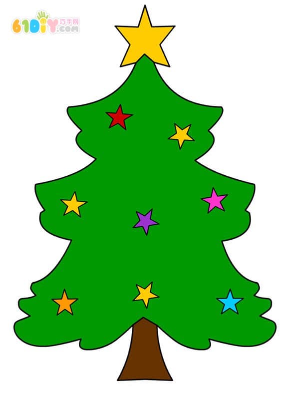 10 kindergarten Christmas tree coloring map