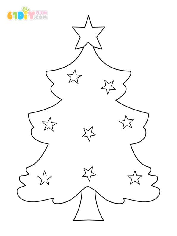 10 kindergarten Christmas tree coloring map