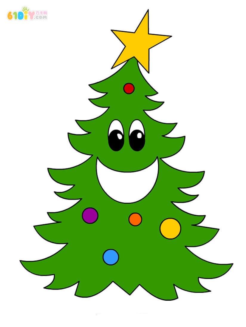 10 kindergarten Christmas tree coloring map