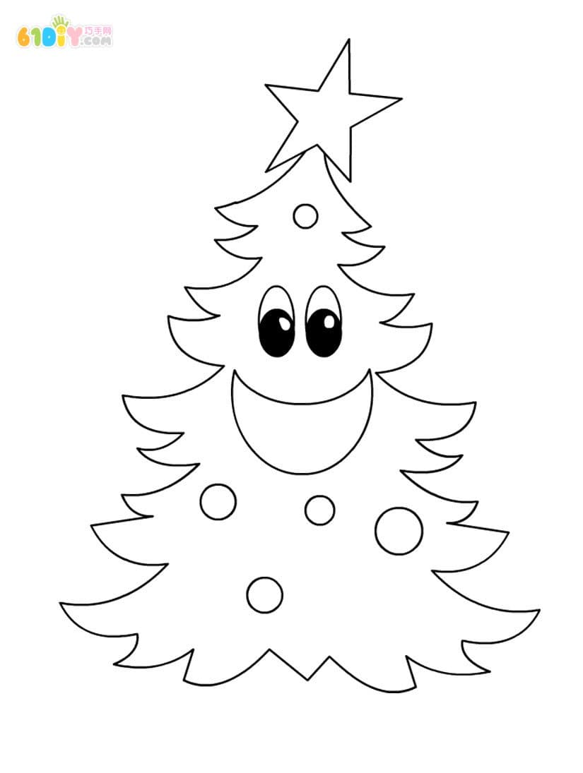 10 kindergarten Christmas tree coloring map