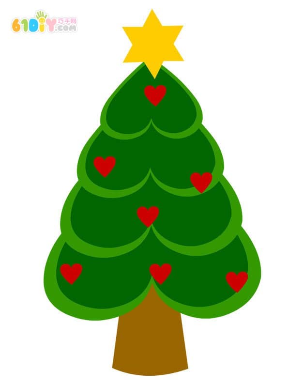 10 kindergarten Christmas tree coloring map