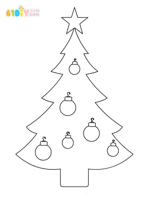 10 kindergarten Christmas tree coloring map