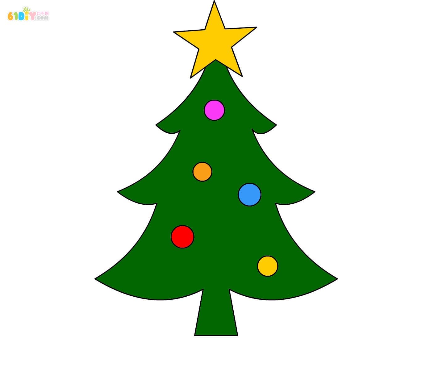 10 kindergarten Christmas tree coloring map