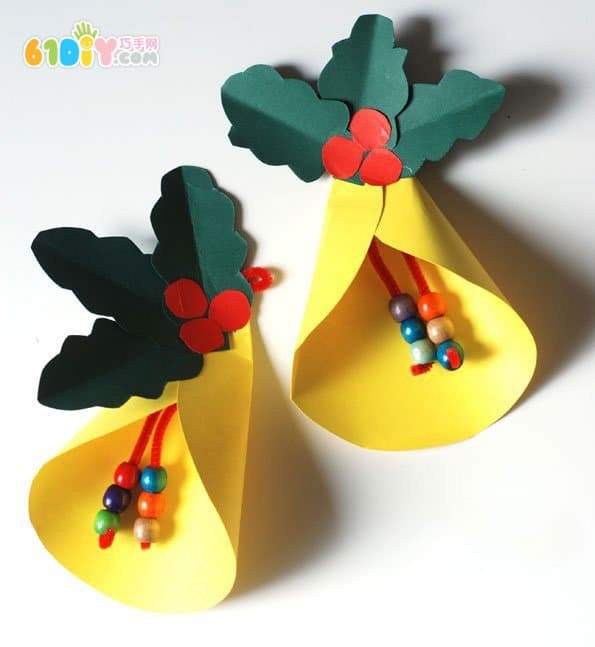 Paper art Christmas bell handmade