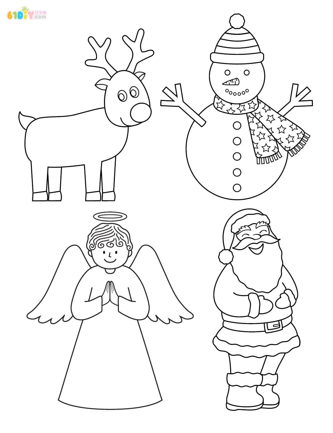 Christmas cartoon element coloring chart