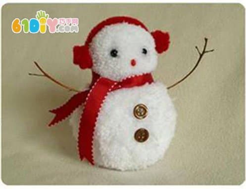 Winter handmade plush ball snowman