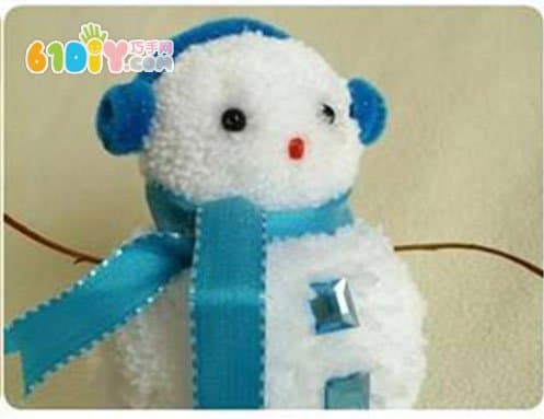 Winter handmade plush ball snowman