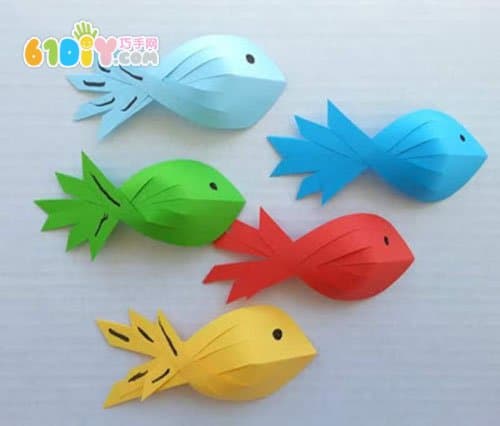 Three-dimensional paper art handmade fish tutorial