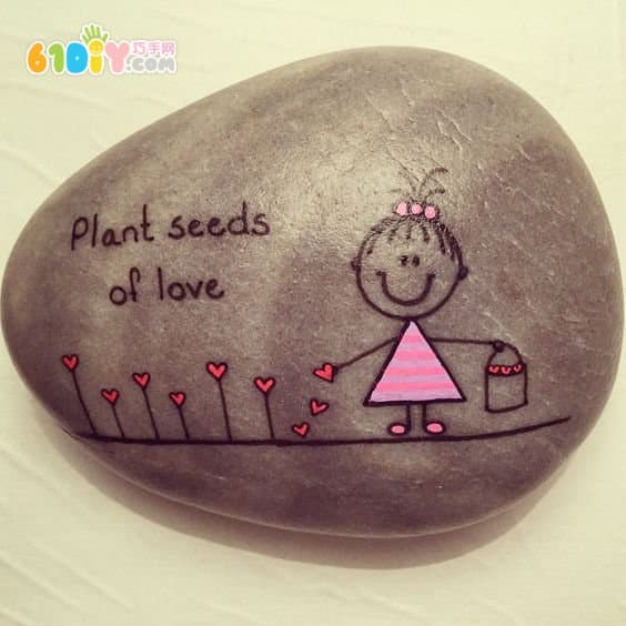 Cute boy girl stone graffiti