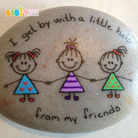 Cute boy girl stone graffiti
