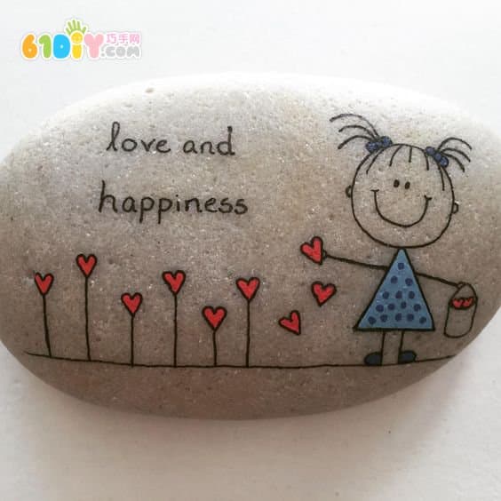 Cute boy girl stone graffiti