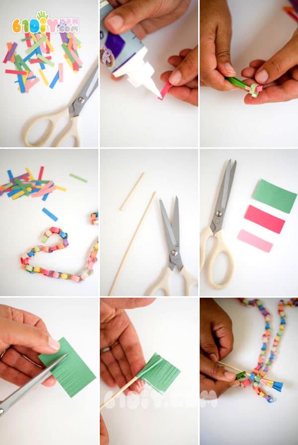 Party layout DIY paper chain cake decoration