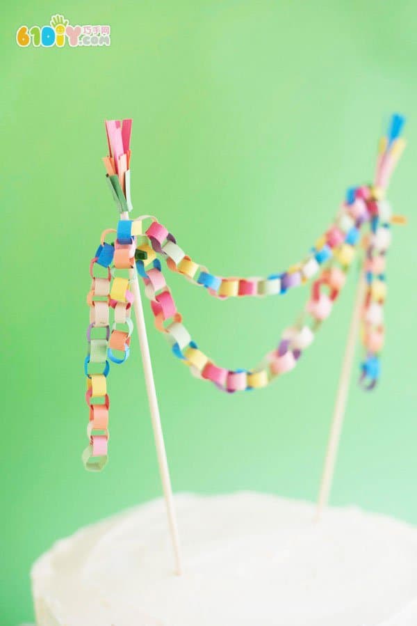 Party layout DIY paper chain cake decoration