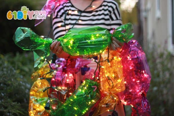 New Year DIY making shiny bright candy lantern